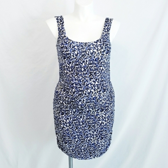 NWT Isabella Oliver Maternity Tank Dress Black Blue Brush Stroke - Picture 1 of 12